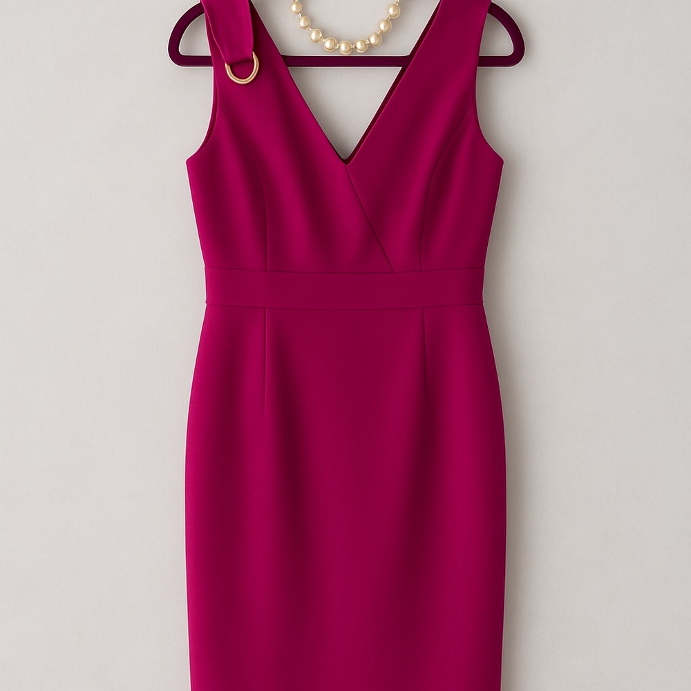 Elegant Magenta Sleeveless Dress